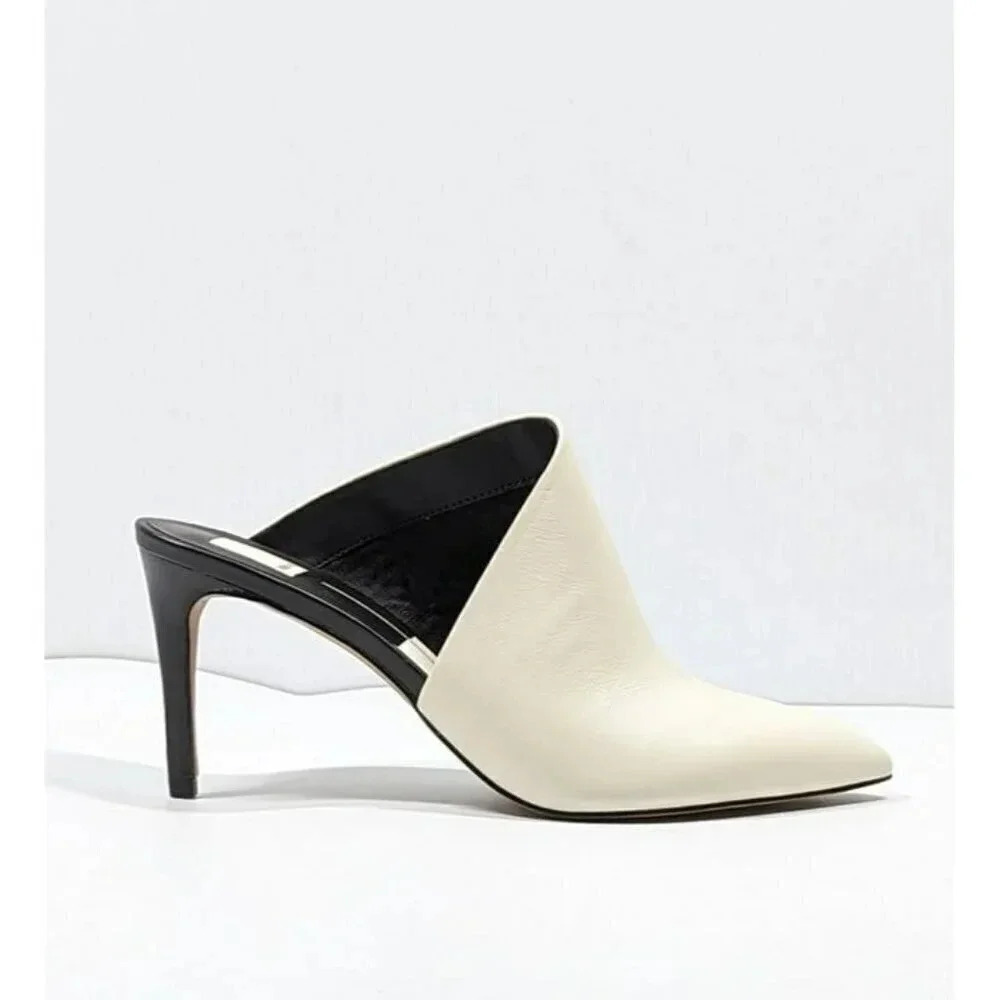 Dolce Vita Women's Camala White Leather High-Heel Mules Size 9 (MSRP $150) - Picture 3 of 10